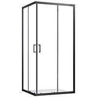 Quadratische Dusche Mika 90x90x190 schwarz