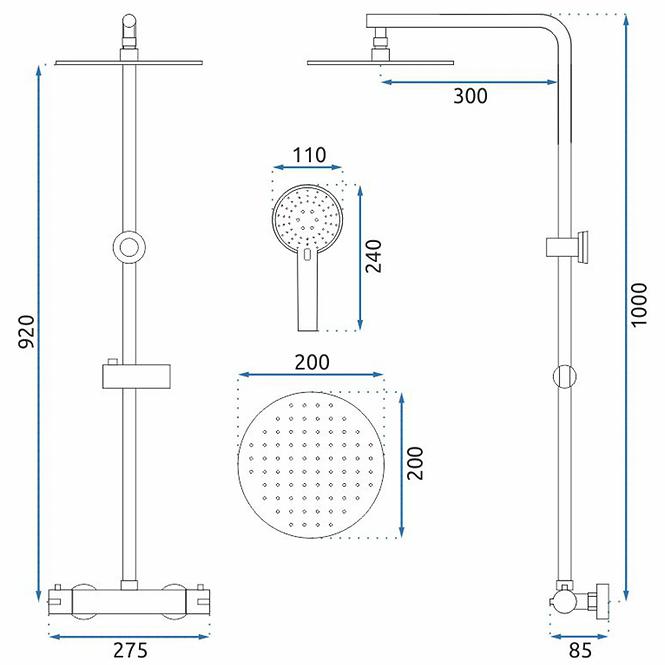 Duschset Bliss Rea P8805 Chrom