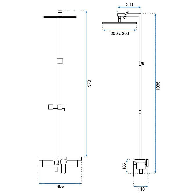 Duschset Lucas Rea P0221 Chrom