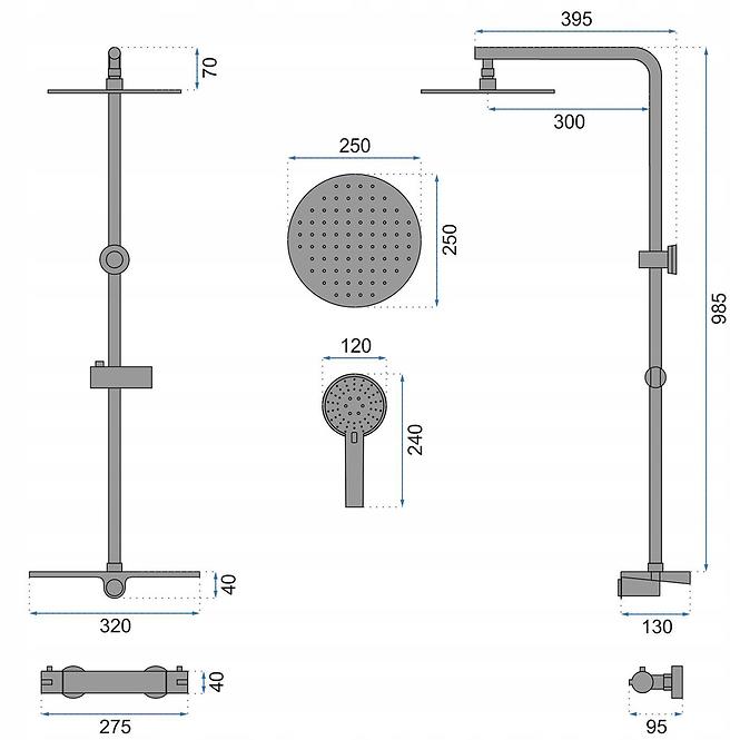 Duschset Mike Rea P0550 Schwarz