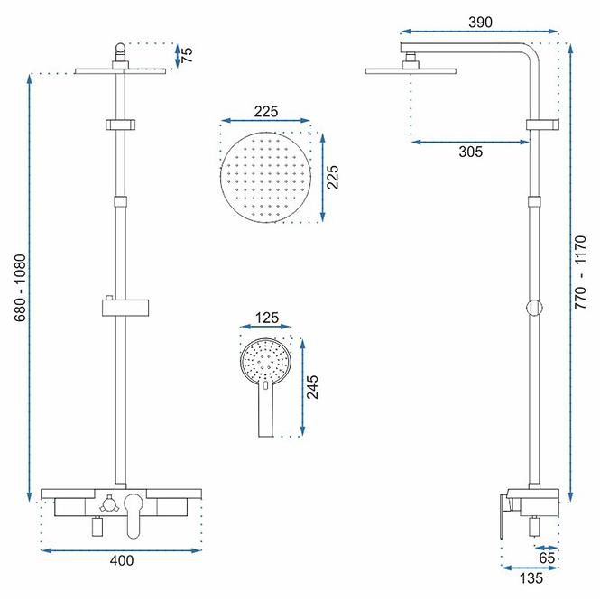 Duschset Santos Rea P8803 Schwarz