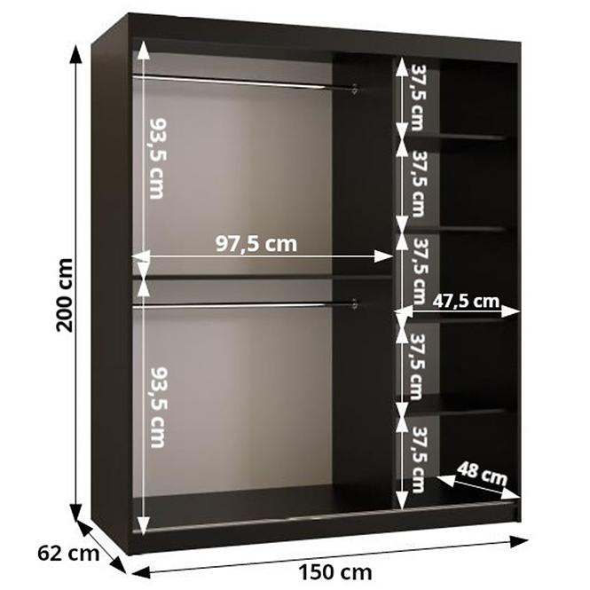 Schrank Gustavo 150 schwarz