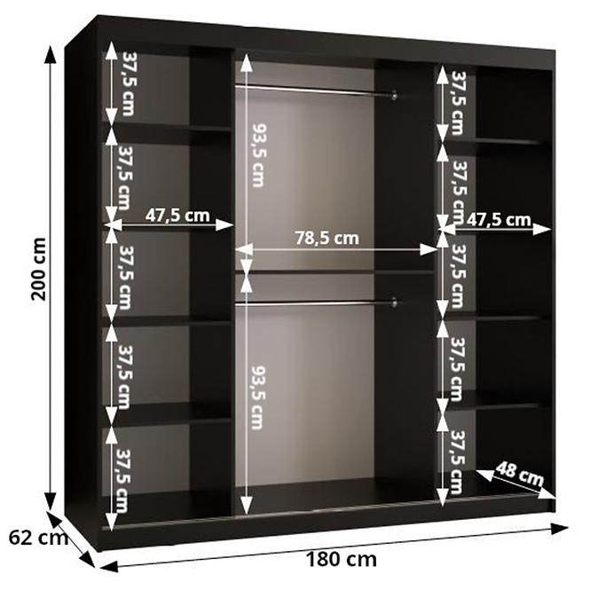 Schrank Gustavo 180 schwarz