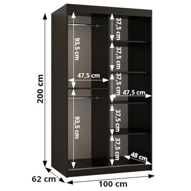 Schrank Zulu 100 schwarz