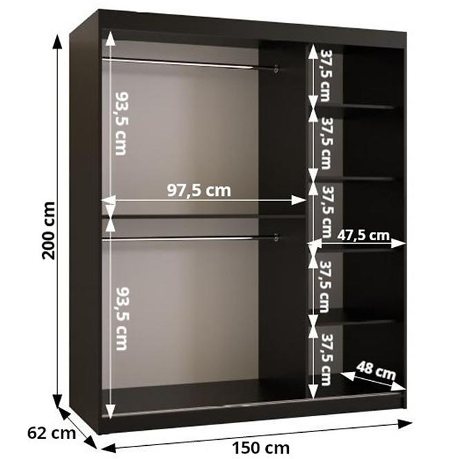 Schrank Sandakan 150 schwarz