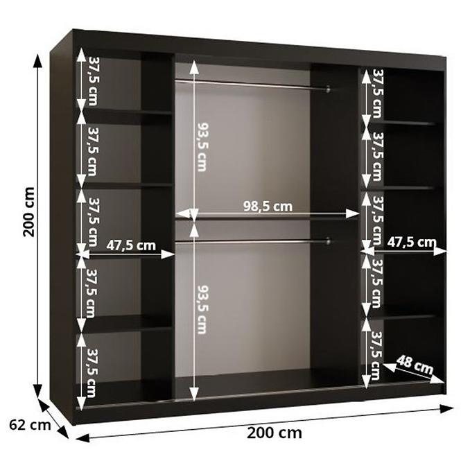 Schrank Strokkur 200 schwarz