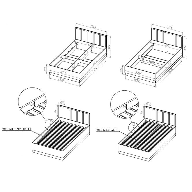 Bett Colt 0901 + rahmen mit aufzug