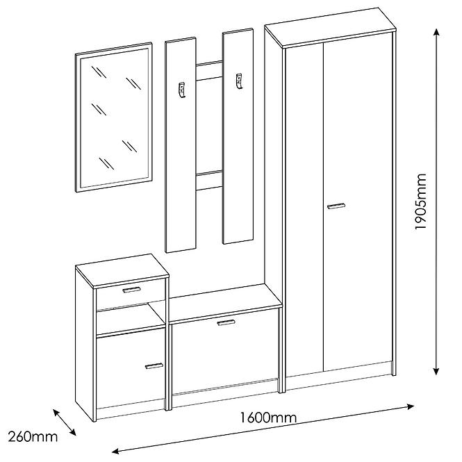 Garderobe Maja nuss imp./white pine