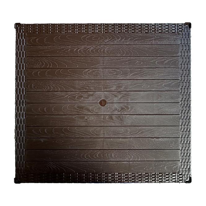 Tisch aus Kunststoff Infinity 90x90 cm Braun