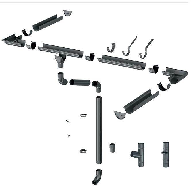 Dachrinnenverbinder 64-034 Stahl 125 mm Bryza Grafit RAL 7021