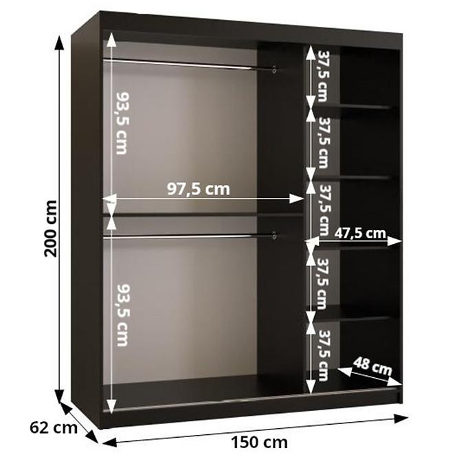 Schrank Prego 150 schwarz