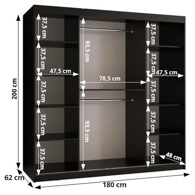 Schrank Prego 180 schwarz