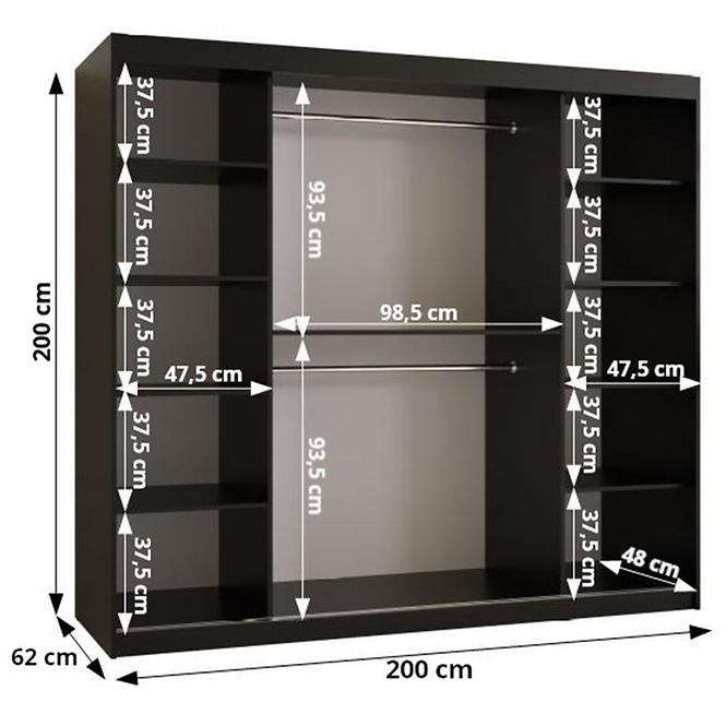 Schrank Prego 200 schwarz