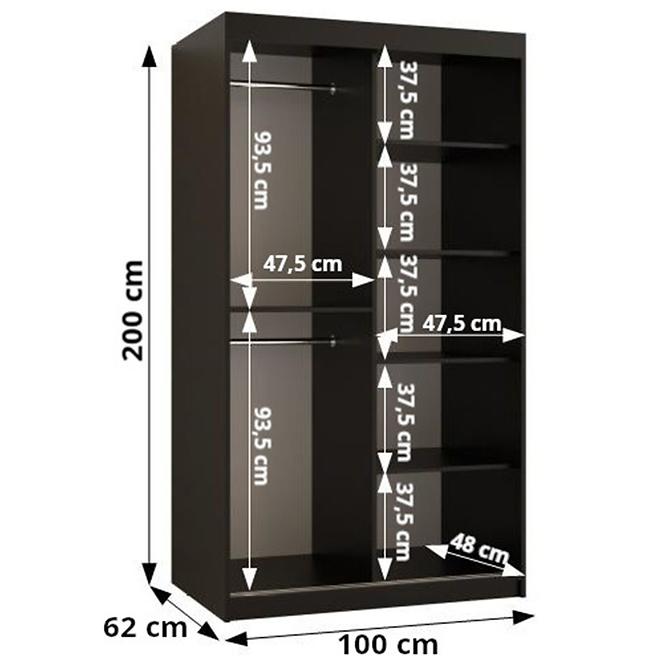 Schrank Prego 1 100 schwarz