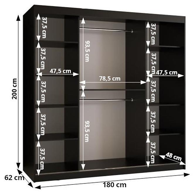 Schrank Prego 2 180 schwarz