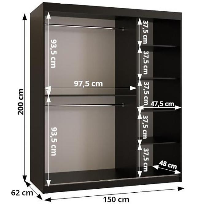 Schrank Ottawa 150 schwarz