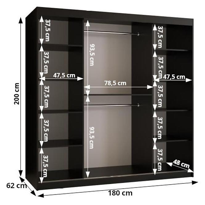 Schrank Ottawa 180 schwarz