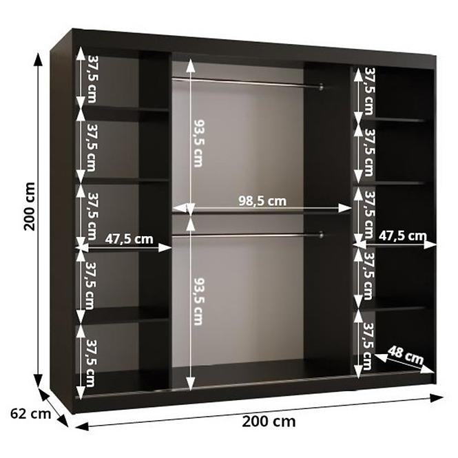 Schrank Ottawa 200 schwarz