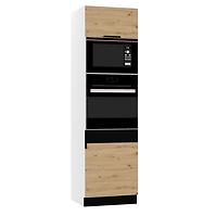 Küchenschrank Elena D60PK MV/2133 P/L Artisan/Schwarze Struktur