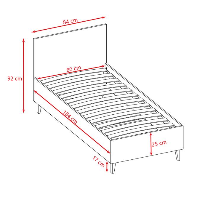 Kinderbett Kubi 80x180 grau