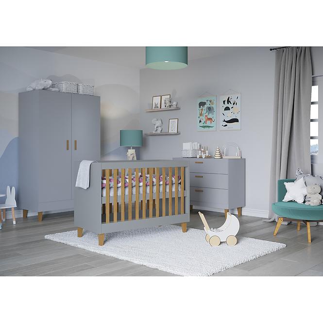 Kinderbett Kubi 80x180 grau