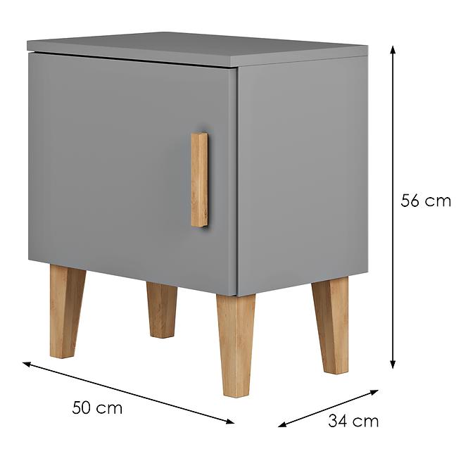 Nachttisch Kubi grau