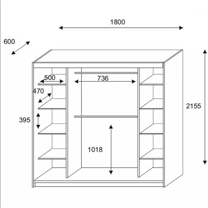 Schrank Rio 180 schwarz/nuss