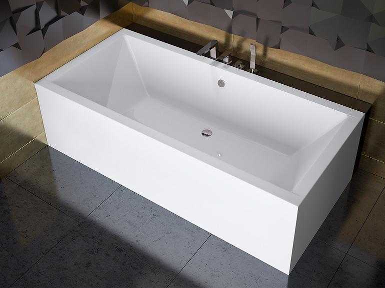 Badewanne Quadro 190/90 +  Badewannenfüße