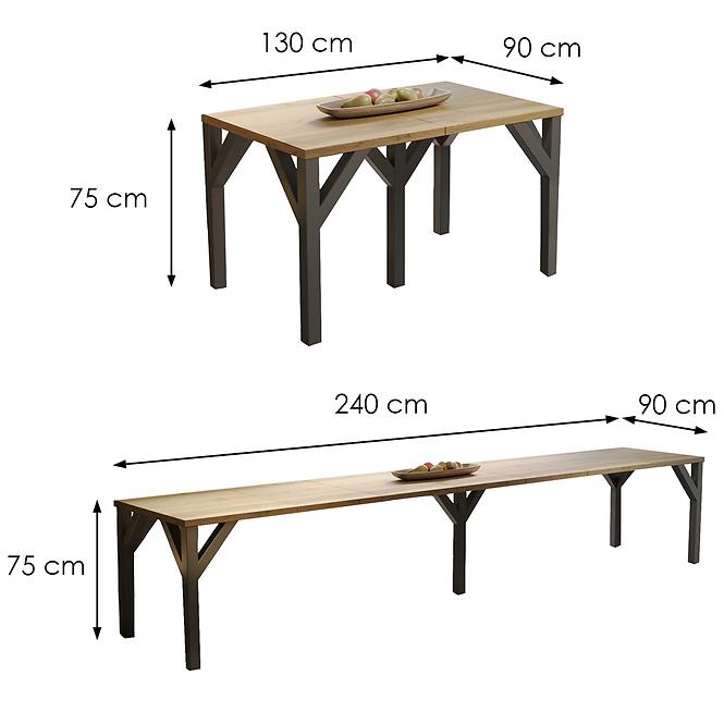 Tisch Dunaj 240 eiche wotan