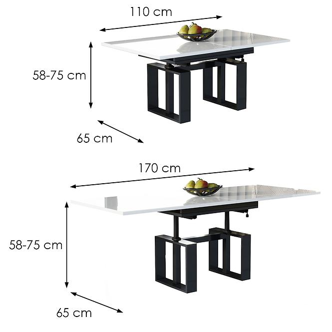 Couchtisch Empoli 170 weiß glänzend