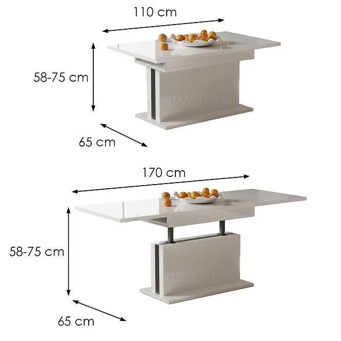 Couchtisch Solaris 170 weiß glänzend