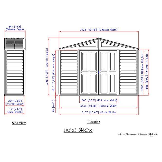 Gartenhaus Side Pro 10,5x3