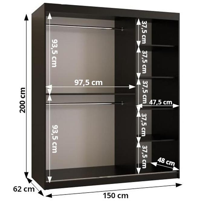 Schrank Laos 150 schwarz