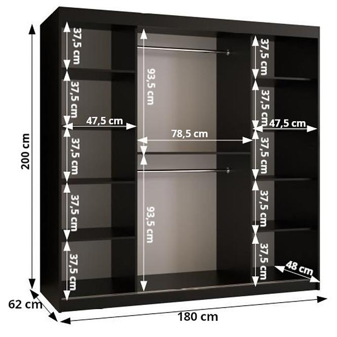 Schrank Laos 180 schwarz