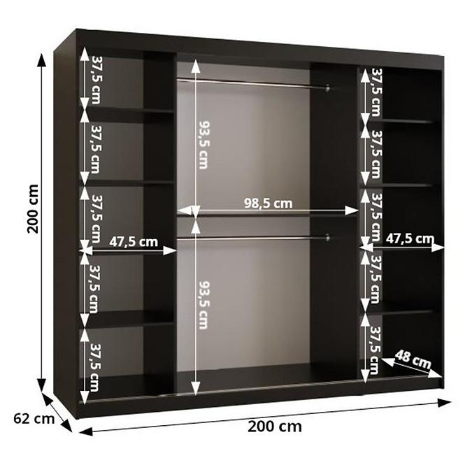 Schrank Laos 200 schwarz