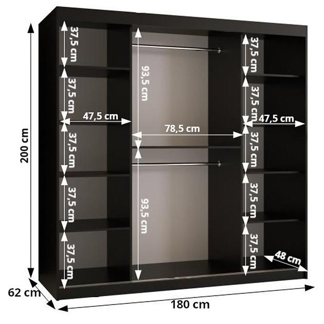 Schrank Amiro 1 180 weiß/weiß