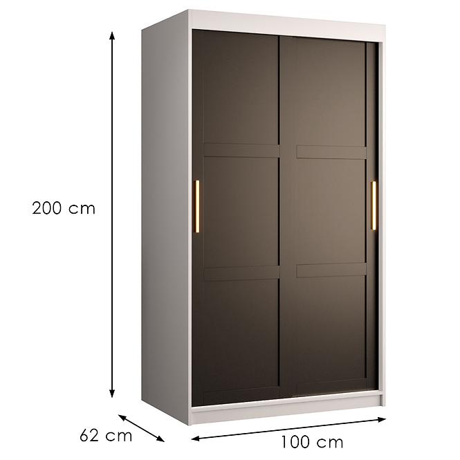 Schrank Amiro 1 100 weiß/schwarz