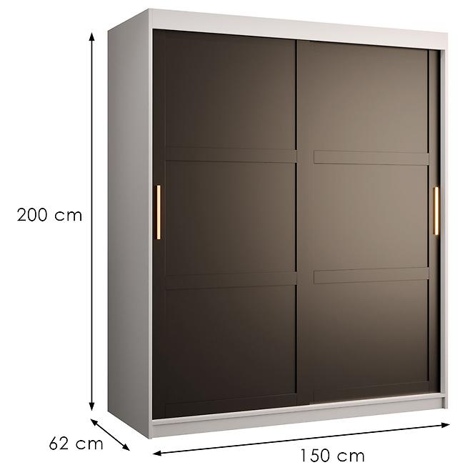 Schrank Amiro 1 150 weiß/schwarz