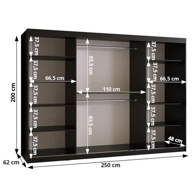 Schrank Amiro 1 250 schwarz/weiß