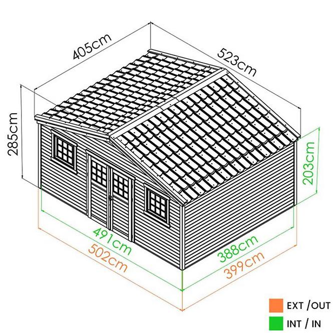 Gartenhaus 468x405 cm