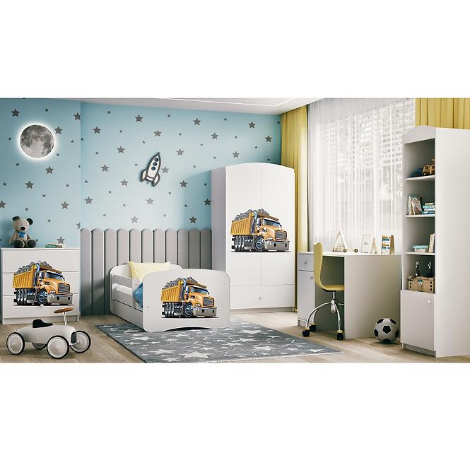 Kinderkommode Babydreams Weiß - Lastwagen