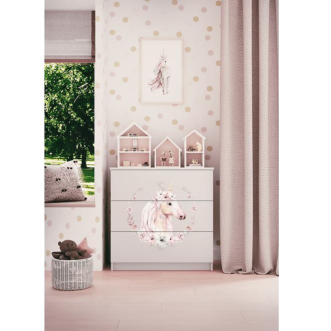 Kinderkommode Babydreams Weiß - Pferd