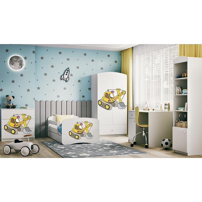 Kinderkommode Babydreams Weiß - Bagger