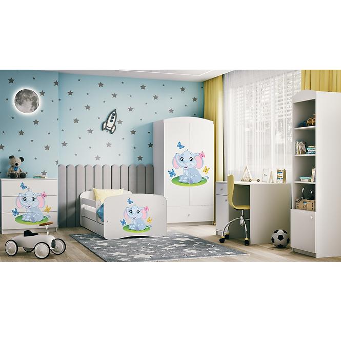 Kinderkommode Babydreams Weiß - Elefant