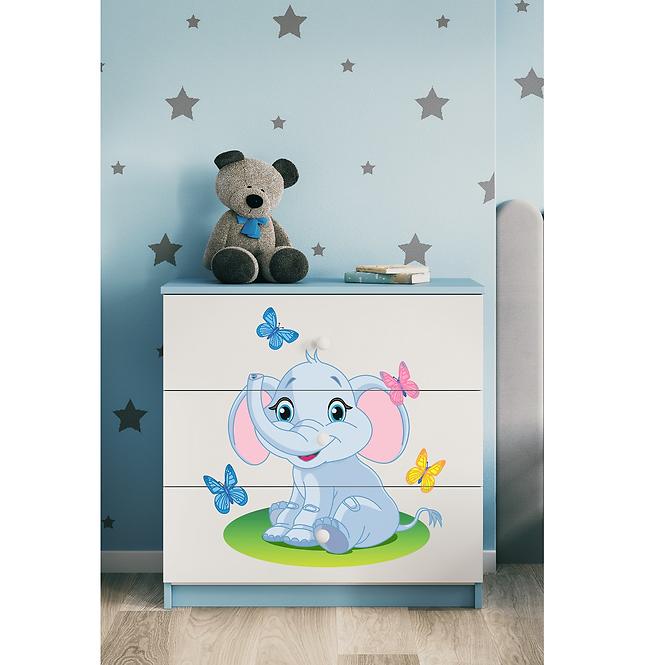 Kinderkommode Babydreams Blau - Elefant