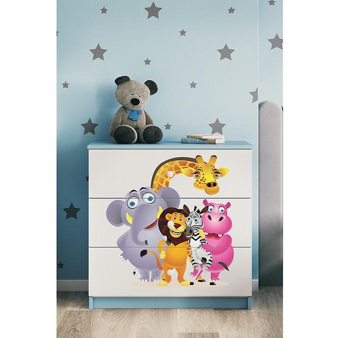 Kinderkommode Babydreams Blau - Zoo