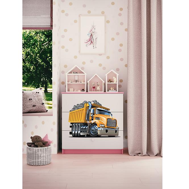 Kinderkommode Babydreams Rosa - Lastwagen