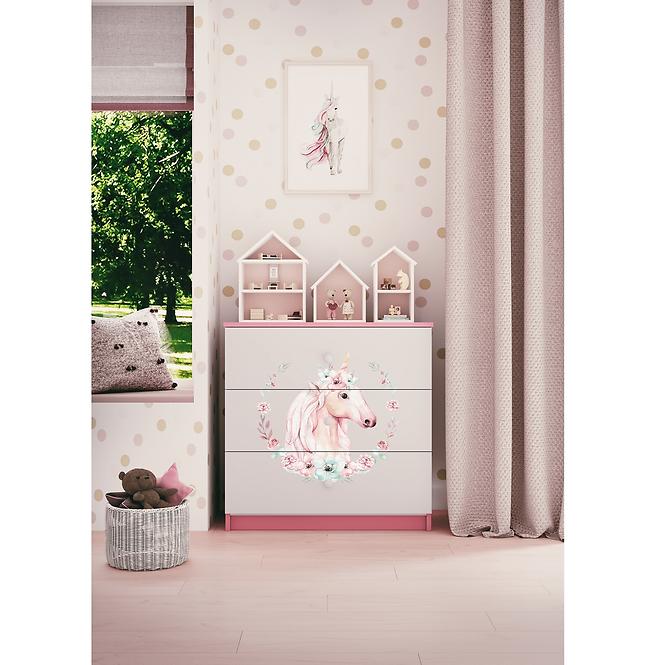 Kinderkommode Babydreams Rosa - Pferd