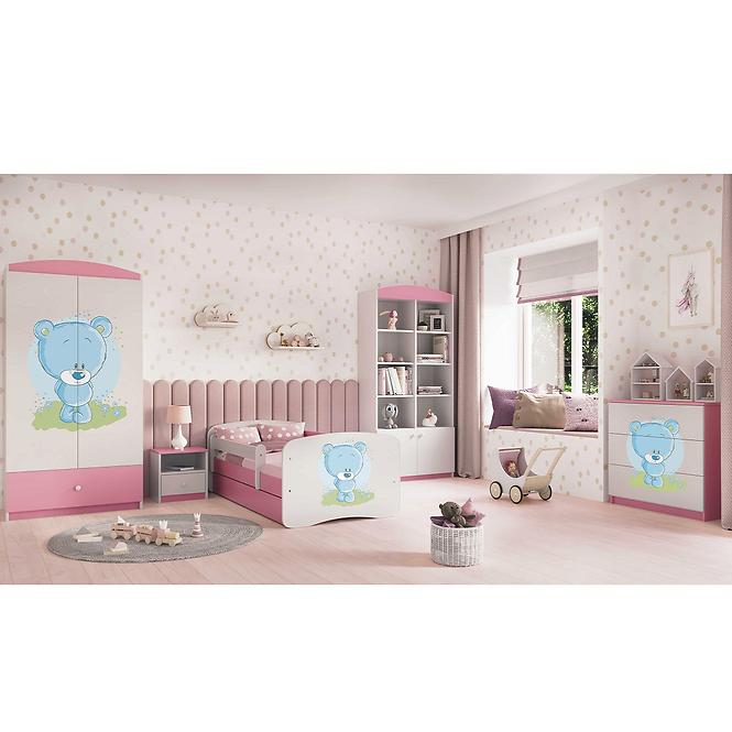 Kinderkommode Babydreams Rosa - Blauer Bär