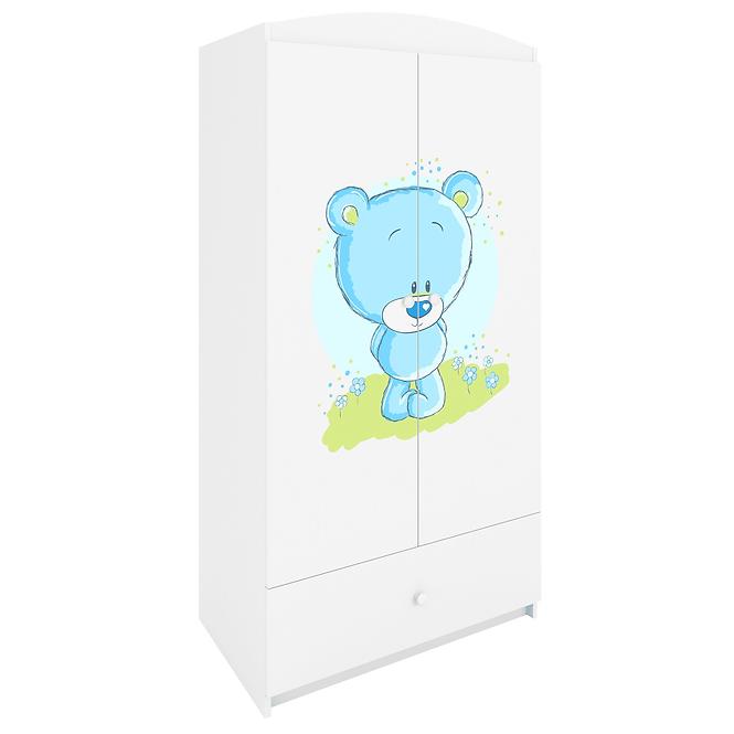 Schrank Babydreams weiß - Blauer Bär